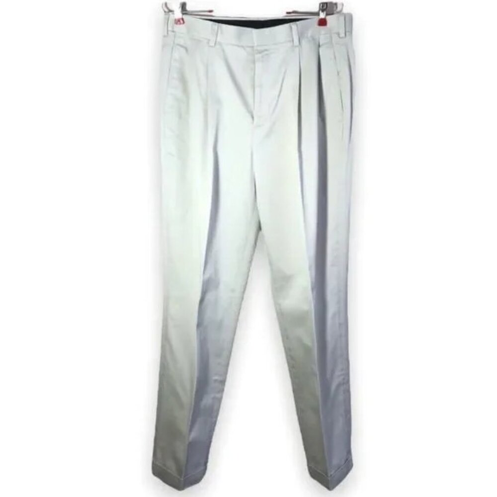 AXIST‎ MEN'S PLEATED FRONT STONE KHAKI COTTON ALGODEN PANTS 34X32